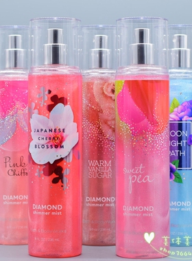 BBW香氛身体闪粉亮珠光喷雾日本樱花香草糖146ml Bath&Body Works