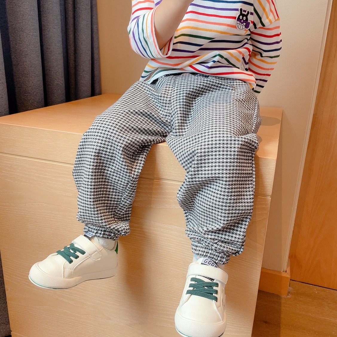 小童纯棉可开档休闲裤子秋新品