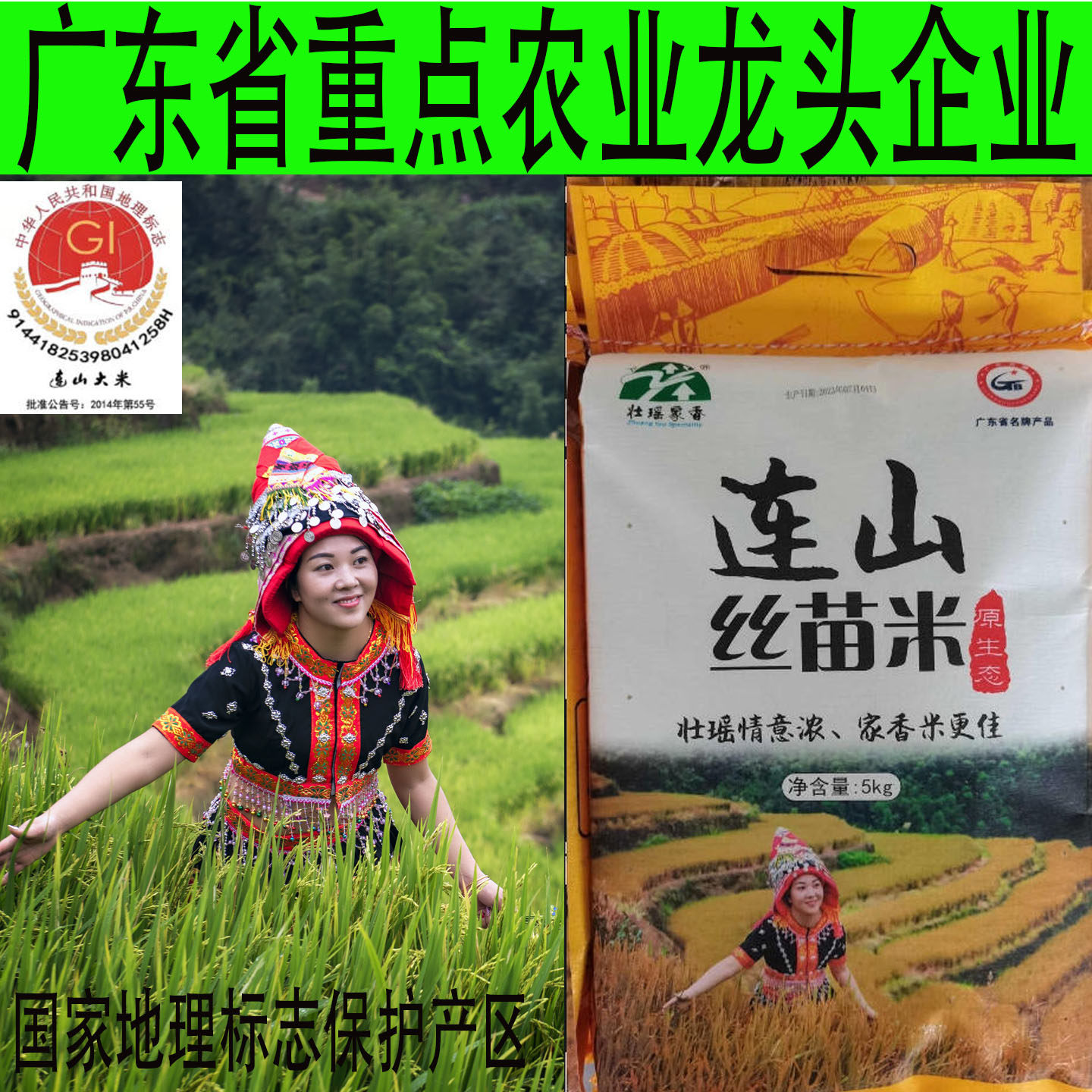 2025清远连山壮瑶家香晚造梯田长粒原生态大米丝苗米5KG广东包邮