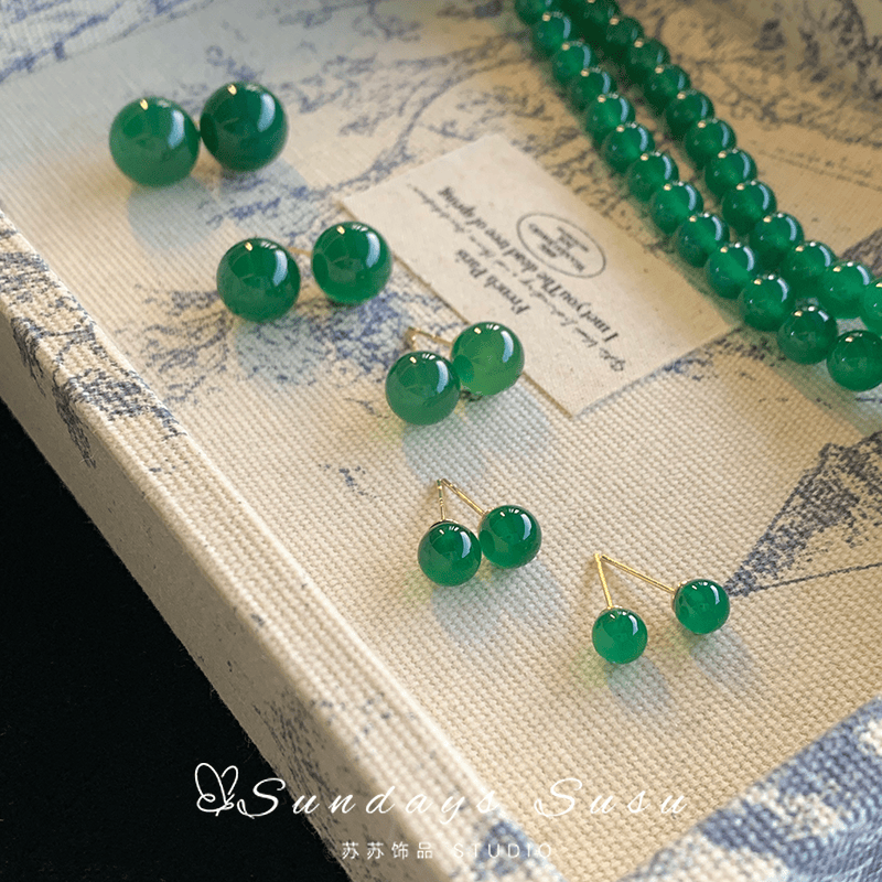 「东方翡翠」新中式高级感复古小众绿玛瑙耳钉女无耳洞蚊香盘耳夹,饰品/流行首饰/时尚饰品新,耳钉,淘宝优惠券,粉丝福利购,淘宝优惠卷