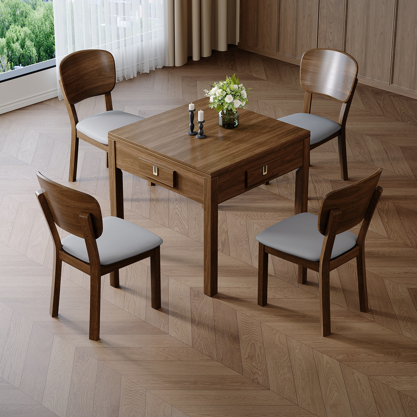 小户型麻将机全自动家用餐麻一体