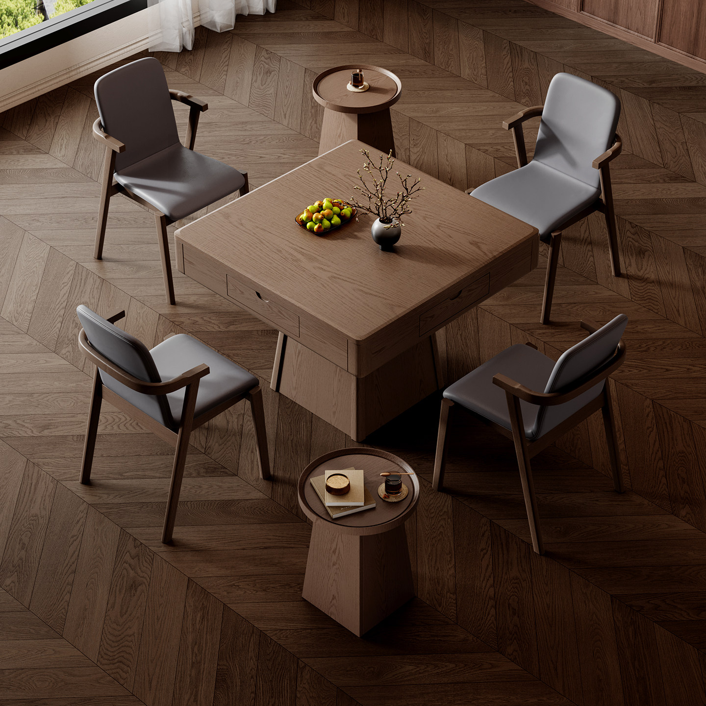 新中式多功能麻将桌餐桌两用一体实木麻将机家用全自动四口机包邮