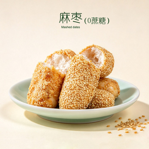无蔗糖麻枣花生味糕点特产小零食