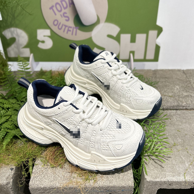 实体同款！2026新款厚底老爹鞋女擦色做旧网面拼接百搭休闲运动鞋