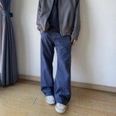 男宽松休闲直筒长裤 17DUP美式 高街cleanfit微喇法工蓝牛仔裤