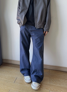 17DUP美式高街cleanfit微喇法工蓝牛仔裤男宽松休闲直筒长裤