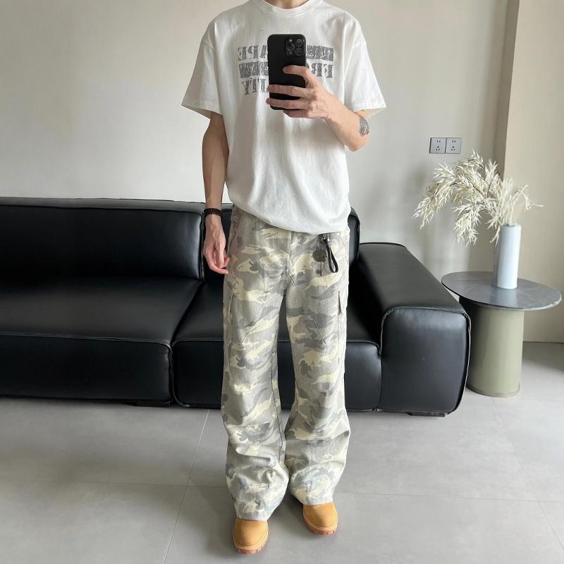 17DUPcargo阔腿伞兵迷彩工装裤