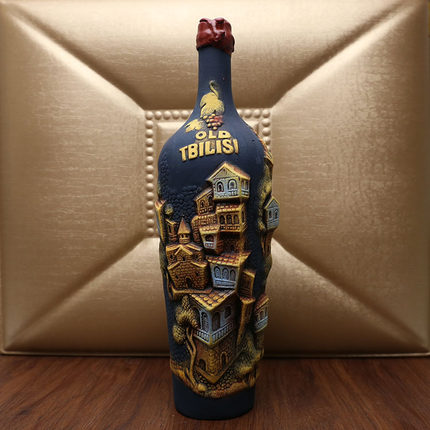 进口酒 格鲁吉亚原瓶进口彩陶红酒 原装葡萄酒干红1升/瓶 礼品酒