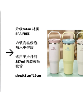 适用于Stanley史丹利887ml保温杯tritan吸管BPA FREE健康材质