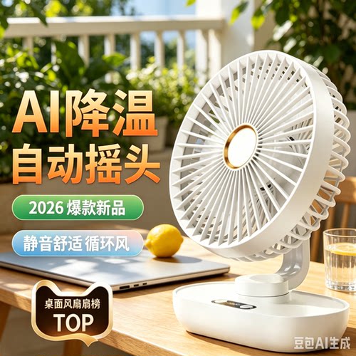 USB充电静音长续航桌面迷你风扇