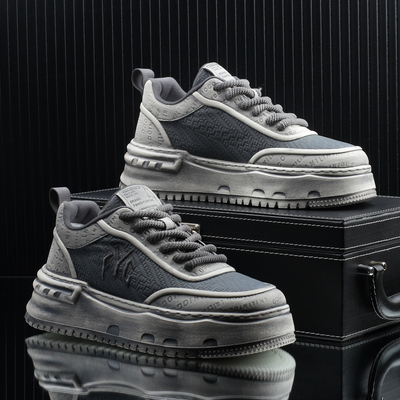 高级感潮牌轻奢擦色做旧休闲板鞋