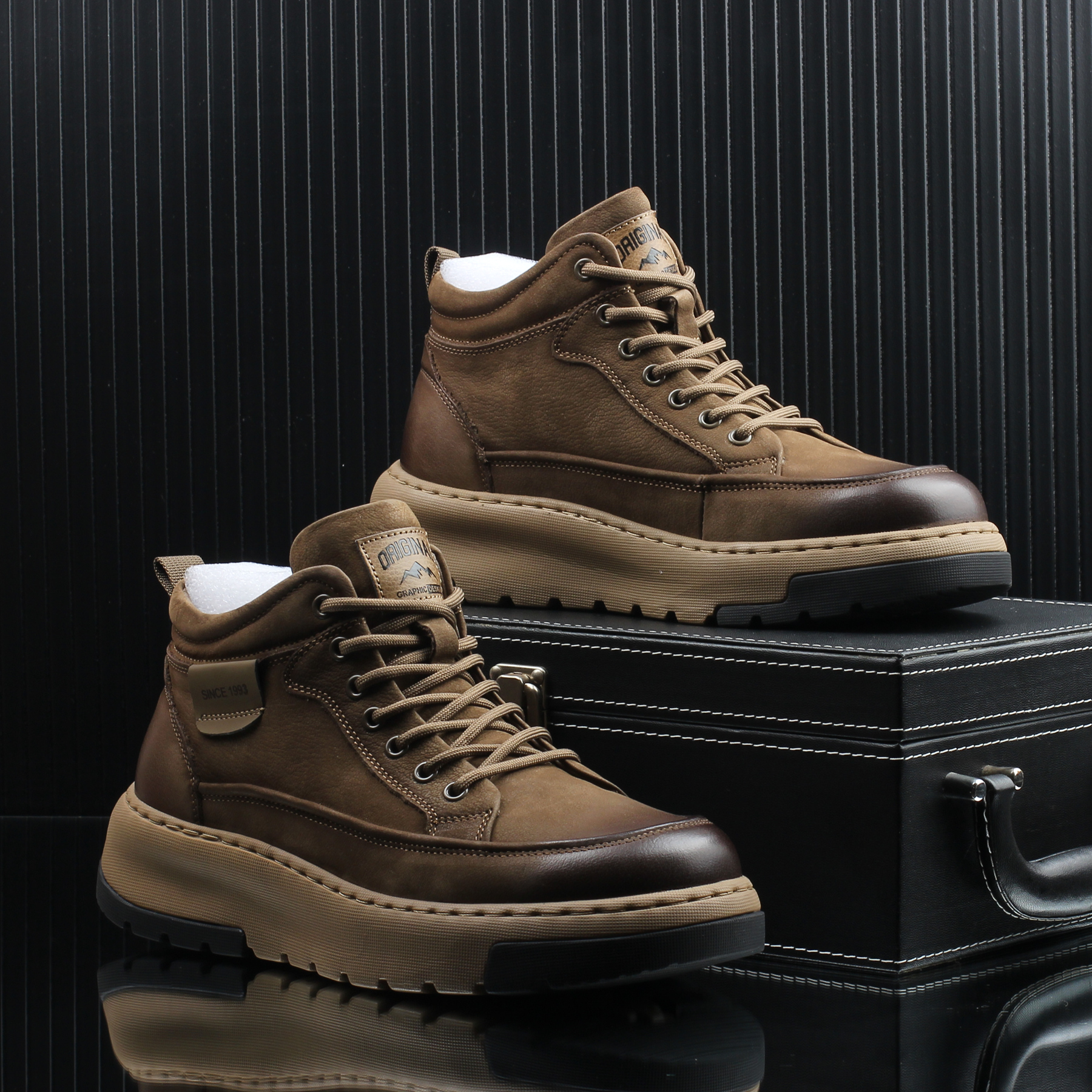 高级感潮牌时尚加绒马丁靴男棉靴