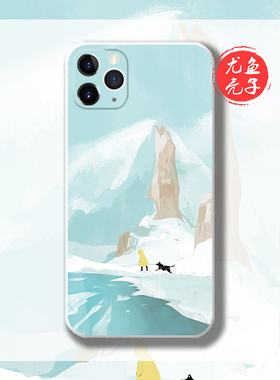 创意少女可爱小孩狗狗适用于苹果13荣60P50荣耀60三星S21手机壳