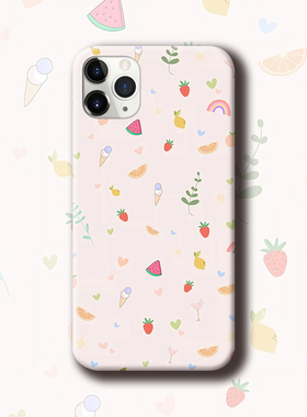 水果冰淇淋 适用于苹果13荣60P50荣耀60三星S21手机壳