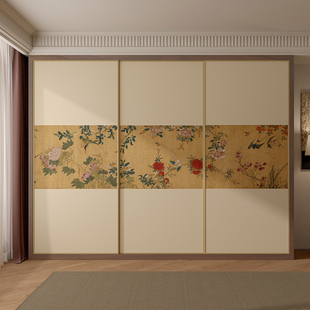 衣柜门贴纸翻新改造中式复古加厚自粘壁纸柜子木门房间国风装饰