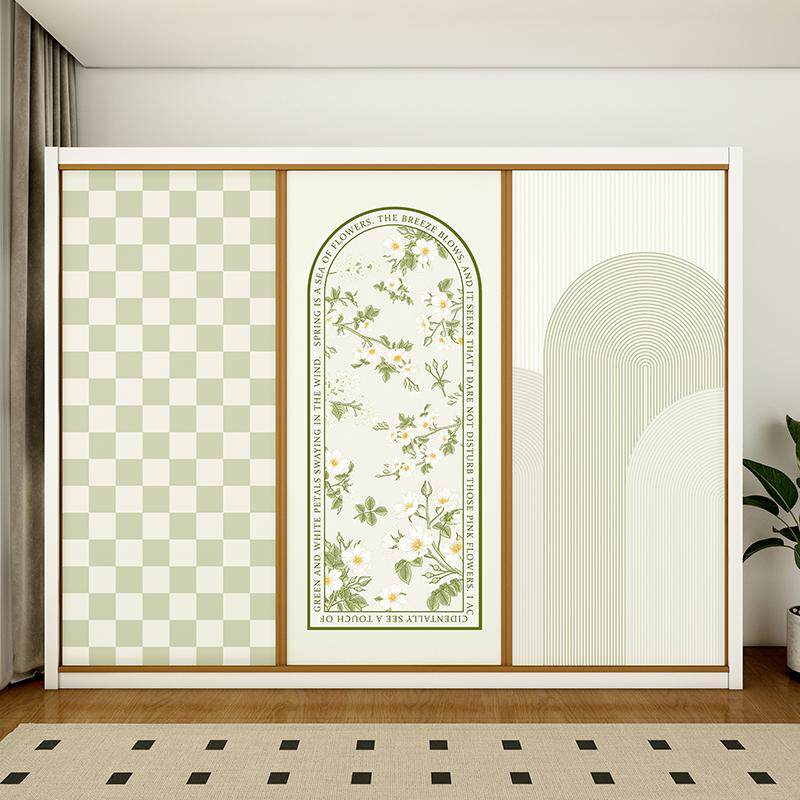 衣柜门贴纸法式小清晰浴室玻璃门贴纸卧室推拉门改造自粘贴画墙纸