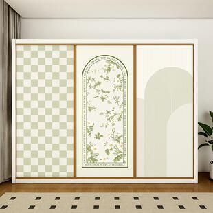 衣柜门贴纸法式 小清晰浴室玻璃门贴纸卧室推拉门改造自粘贴画墙纸