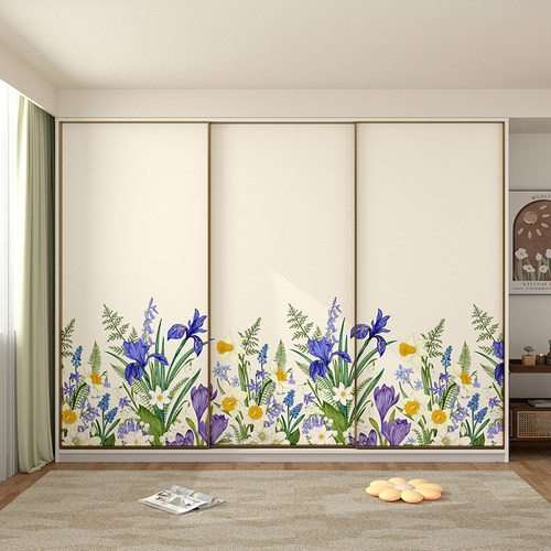 ins风简约花卉自粘防水贴纸