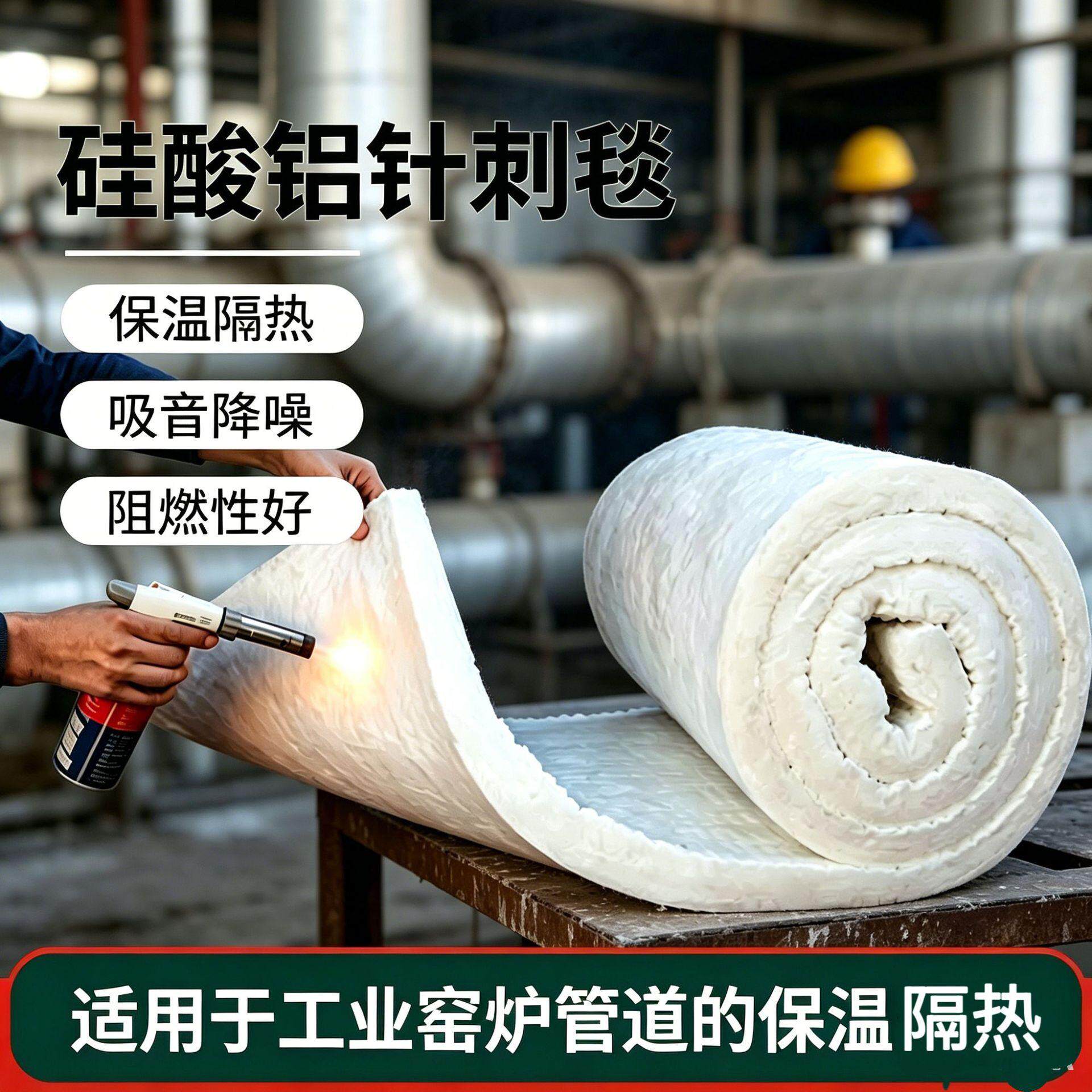 防火棉耐高温硅酸铝针刺毯隔热棉石棉陶瓷纤维耐火棉硅酸铝卷毡