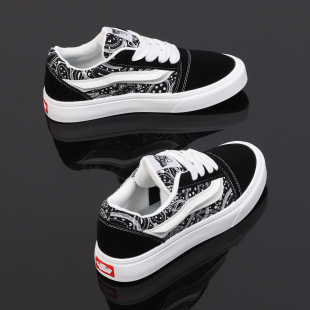 学生时尚 经典 黑白复古休闲鞋 宝藏情侣款 潮流帆布鞋 板鞋 款 百搭潮鞋