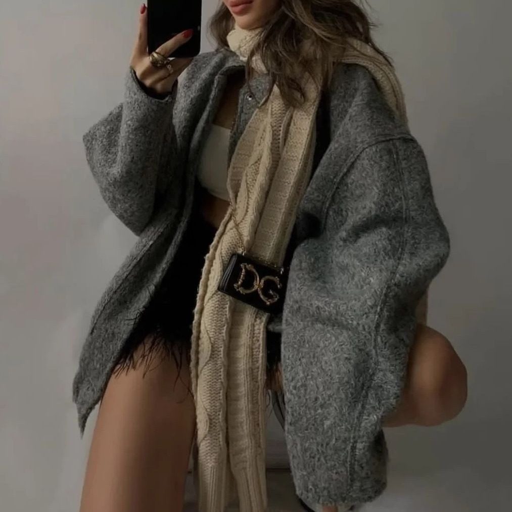 欧美女装2025秋冬新款15色宽松休闲外套街头Y2K立领暗扣外套,女装/女士精品,短外套,淘宝优惠券,粉丝福利购,淘宝优惠卷