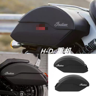 适用印第安侦察兵轻骑兵改装快拆式刺绣边箱 加装皮革边包储物箱