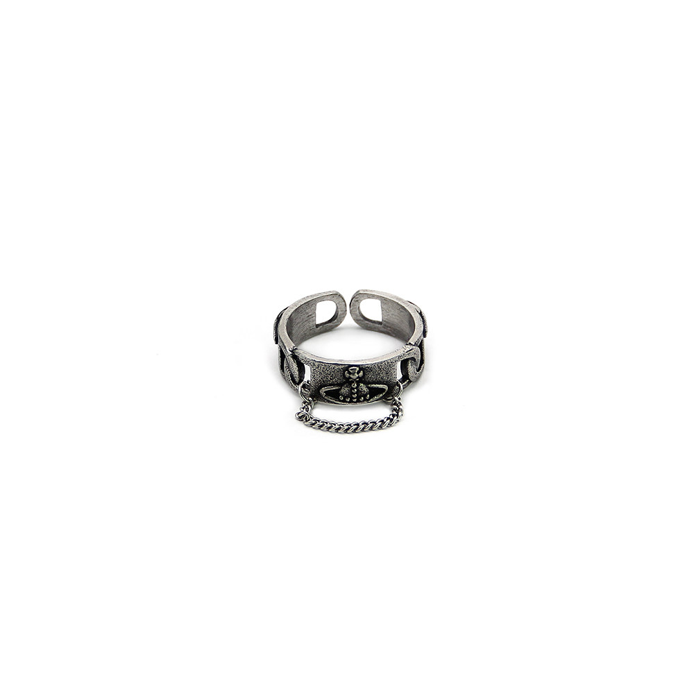 SAZ EUROPE AND THE UNITED STATES RETRO TREND DESIGN PORT WIND SATURN CHAIN OLD OPEN RING JAPAN AND SOUTH KOREA PUNK INDEX FINGER RING MEN AND WOMEN