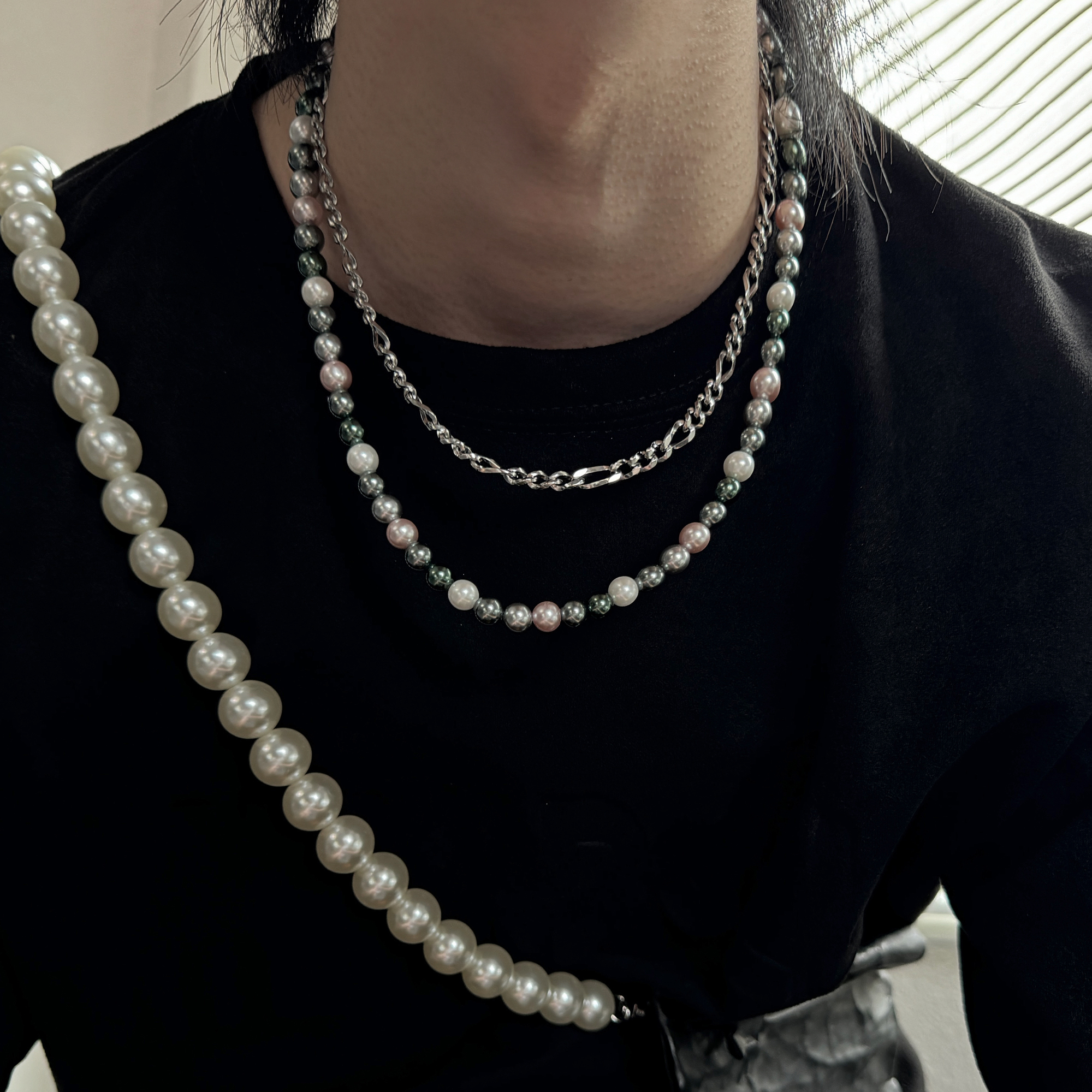 叠戴小众潮流配饰彩色珍珠项链