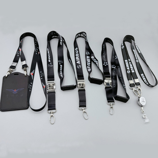 中国民航主题卡套挂绳波音空客标识皮质证件卡套带挂绳工作证胸牌