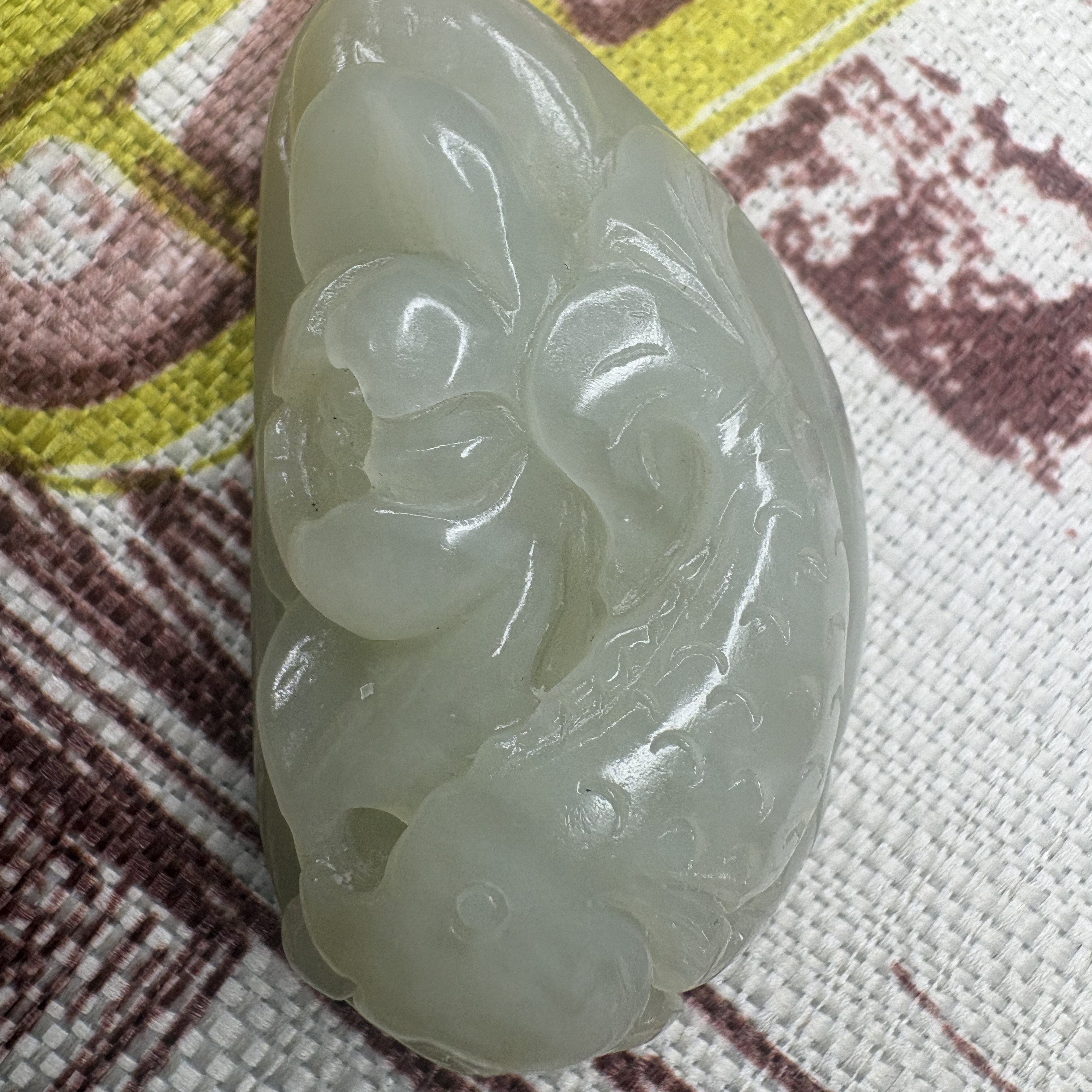 新疆和田玉且末料手工雕锦上添花吊坠挂件玉质细腻油性好假一赔十