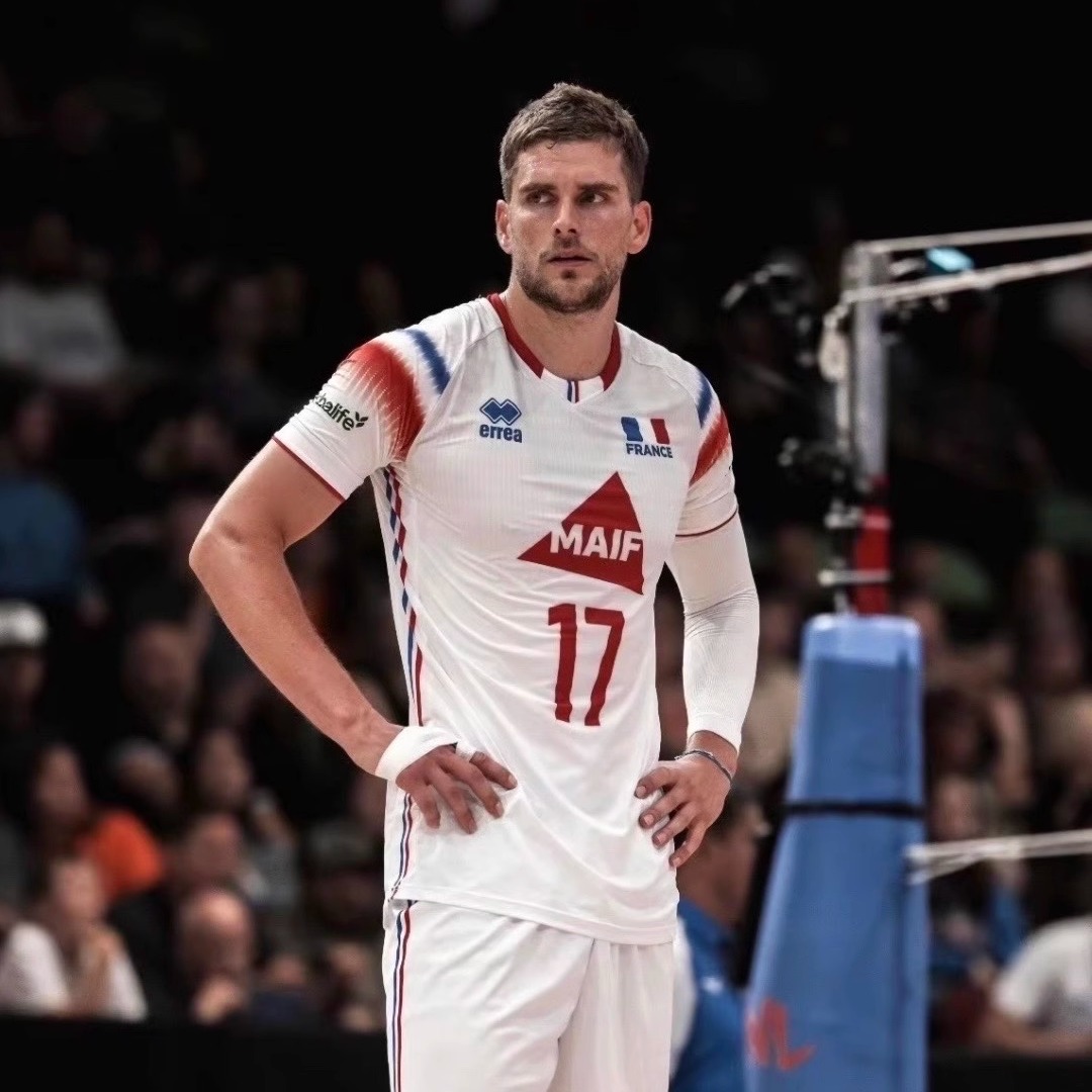 2024世界男排联赛VNL法国男排比赛服球衣男女同款速干吸汗