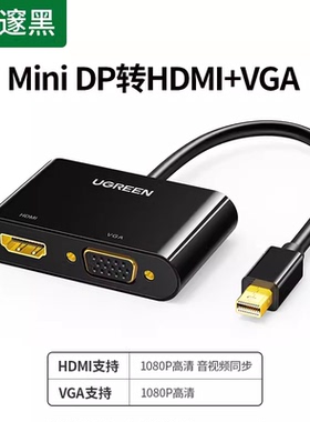 绿联MD108minidp转hdmi/vga电脑转换器dp接口雷电2扩展坞接显示器