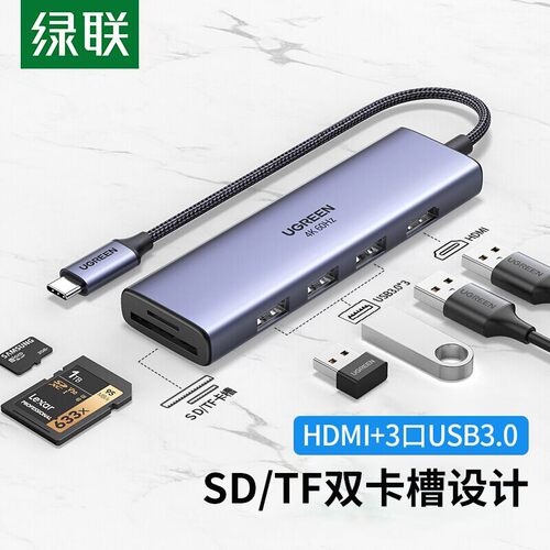 UGREEN绿联CM511 Type-C docking station 7-in-1 splitter 25041