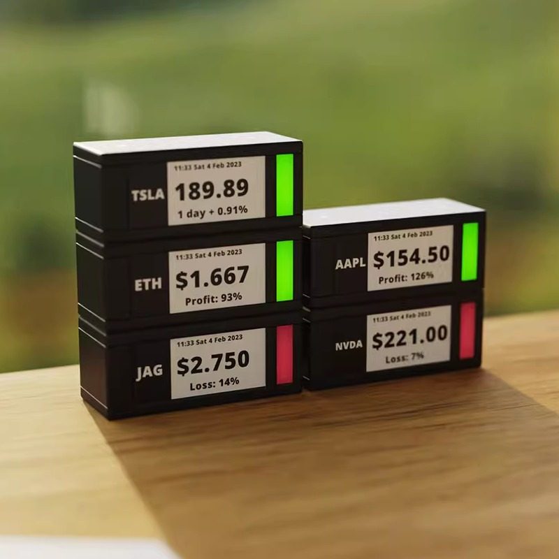 TICKRMETER E-Ink Stock Ticker 桌面股票显示器墨水屏股价提示器