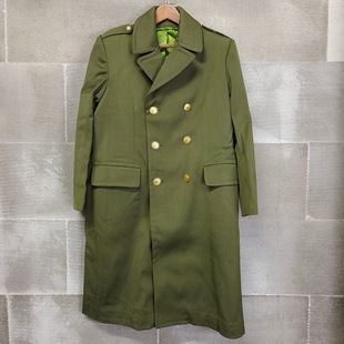 牛货 库存老87式马裤呢校大衣 黄绿色87毛料大衣老干部马裤呢大衣