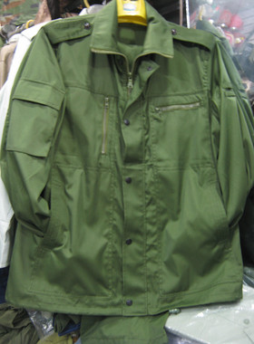 正品退役陆冬作训服87式老款草绿涤卡衣裤套装拉链户外军旅工作服