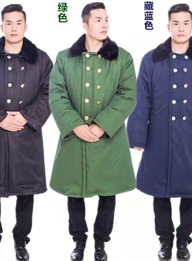 军棉大衣冬季加厚男女长款冷库劳保安东北绿大衣洗防寒工作服棉袄