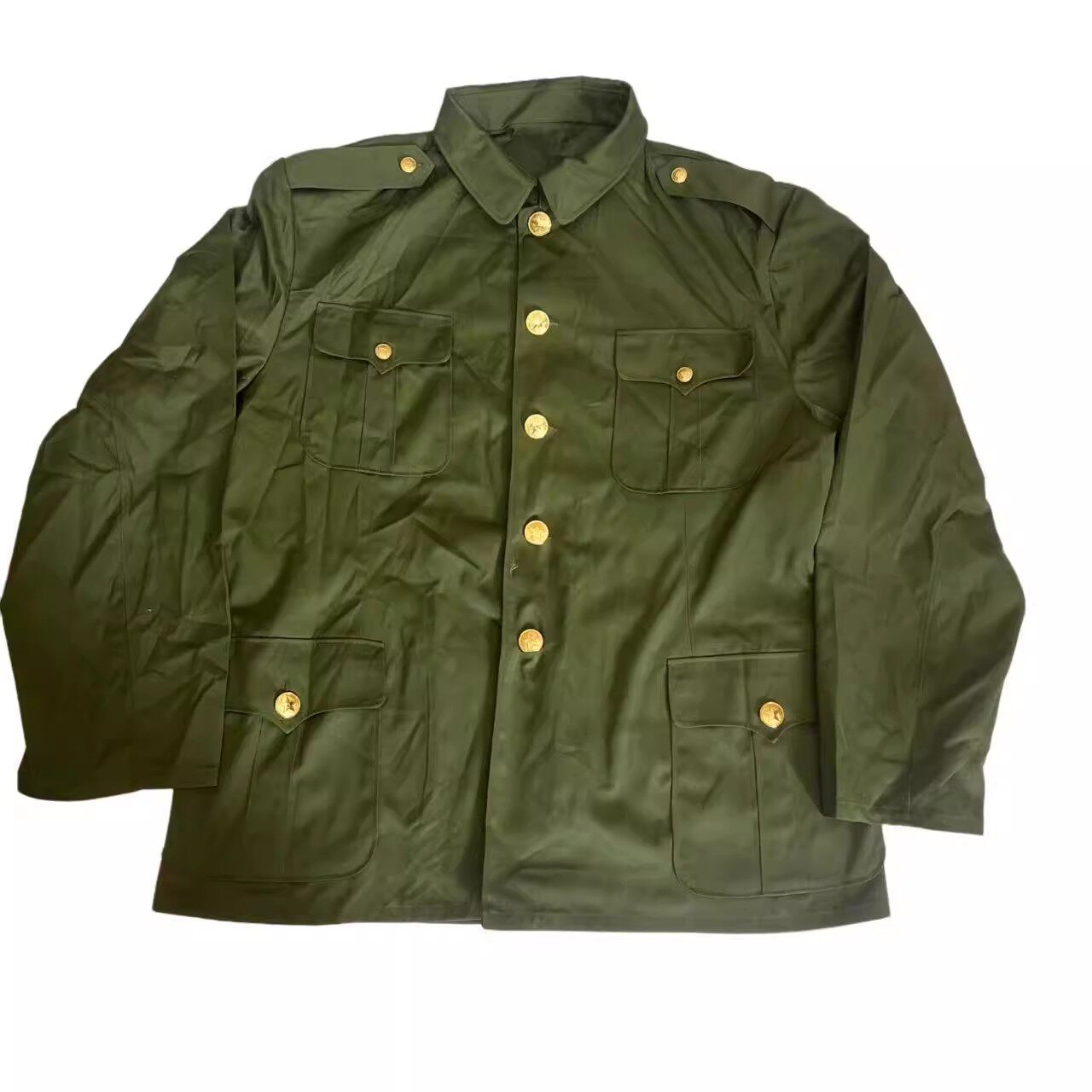 库存正品军绿色中山装冬服套装黄涤卡工作服耐磨加厚宽松罩衣