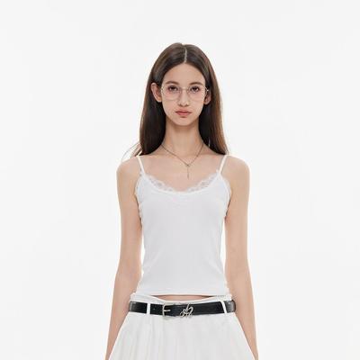 Azmi简约蕾丝花边吊带背心女春秋季新款修身显瘦内搭打底衫上衣服