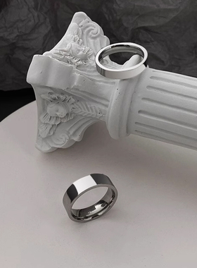 小众冷淡风钛钢简约情侣对戒