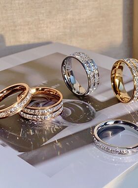 轻奢小众满天星钛钢情侣对戒