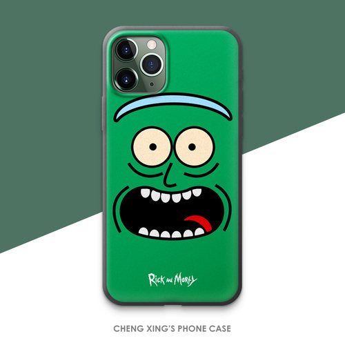 绿色瑞克rick莫蒂动画手机壳保护套适用于苹果iphone小米华为荣耀