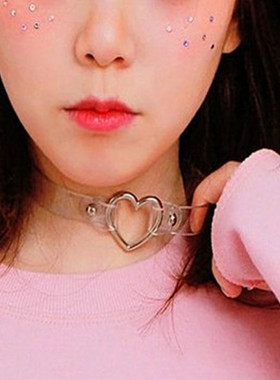 爱心皮项圈cosplay哥特脖链颈链
