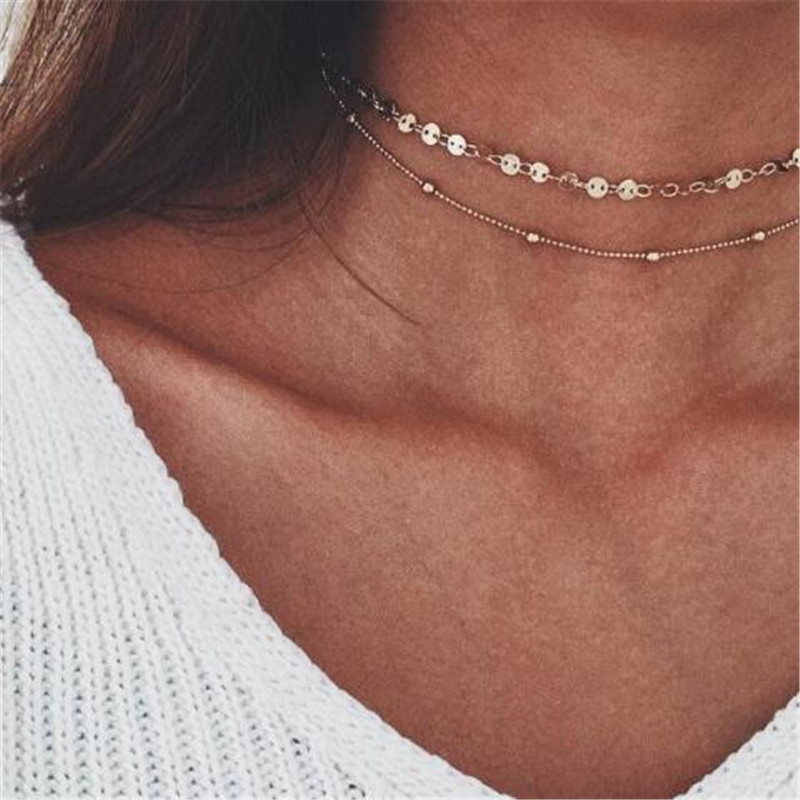 Europe and America charm Pendant Bohemia Retro multi-storey Wafer Beading alloy Choker Female Necklace Necklacein the Accessories/Fashion Jewelry, Necklace  category - from Buy2taobao.com to provide professional Taobao agent buy service