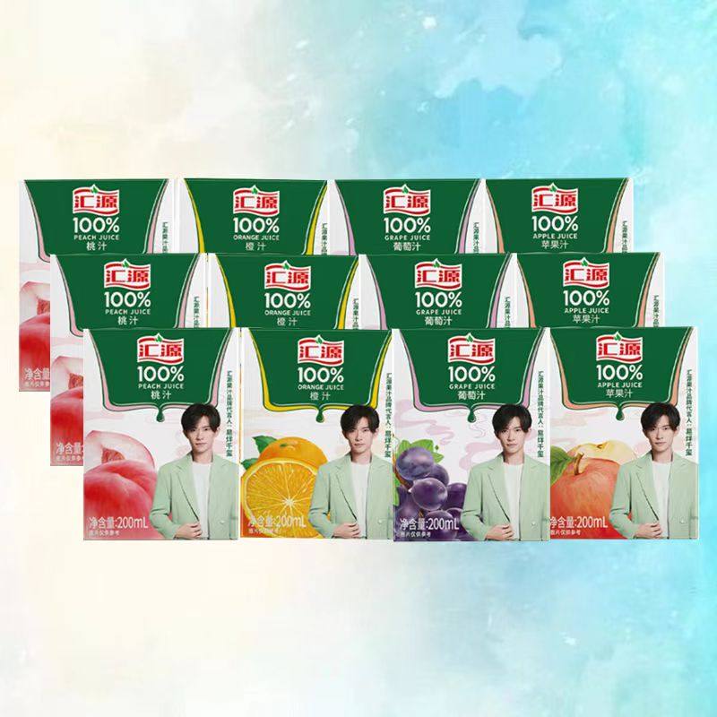 超时同款汇源果汁200ml*12盒橙汁桃汁饮料整箱果饮品网红