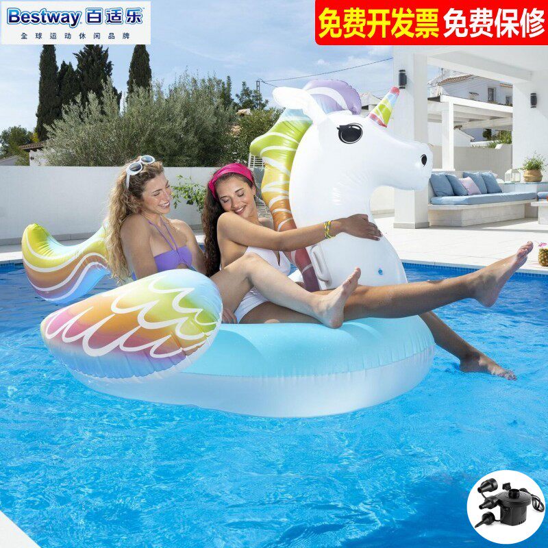 bestway大号动物座骑水上浮排床