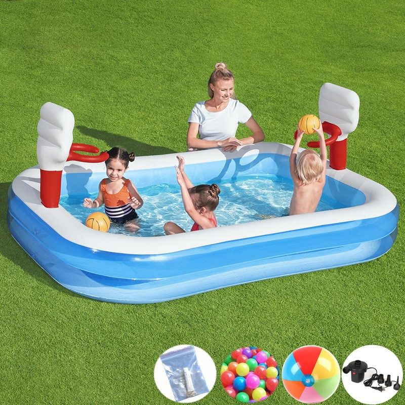 bestway大号双投篮男女儿童充气游泳池幼儿园环保球池花园戏水池
