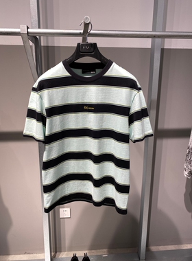 2021春夏新款品牌商场同款男装圆领条纹短袖T恤上衣汗衫GC144745C