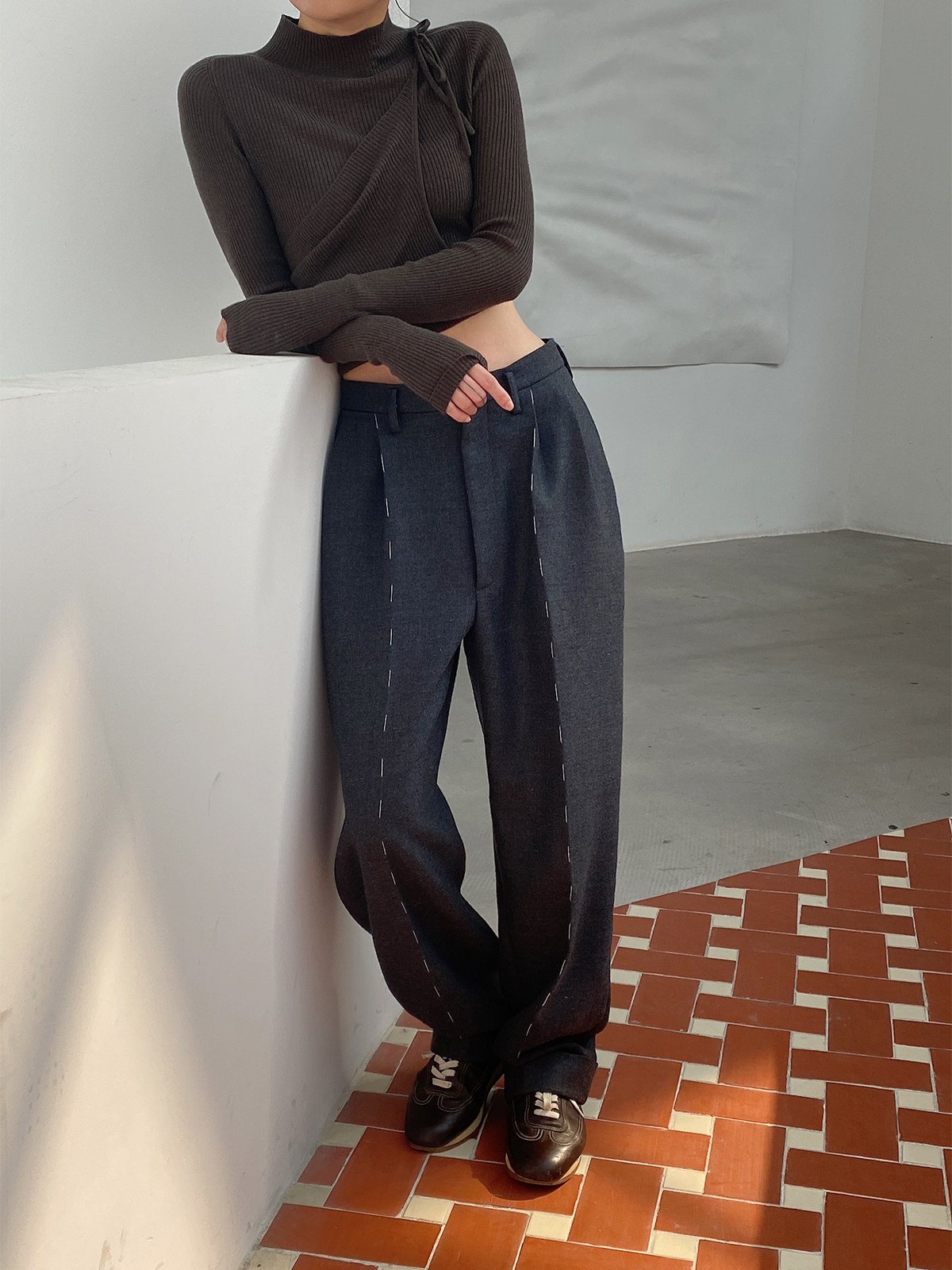 ABow意大利进口纯手工白色缝线重磅精仿斜纹羊毛西裤女春西装长裤,女装/女士精品,西装裤/正装裤,淘宝优惠券,粉丝福利购,淘宝优惠卷