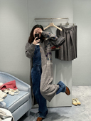 长款 重磅100羊毛时髦精费尔岛多色立体提花开衫 短 Bow 2023